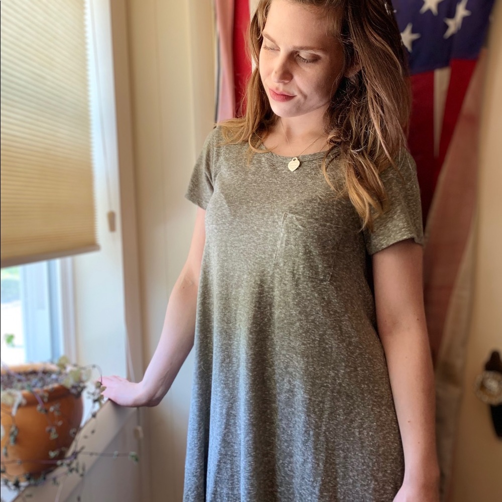 LulaRoe heather textured light green Carley